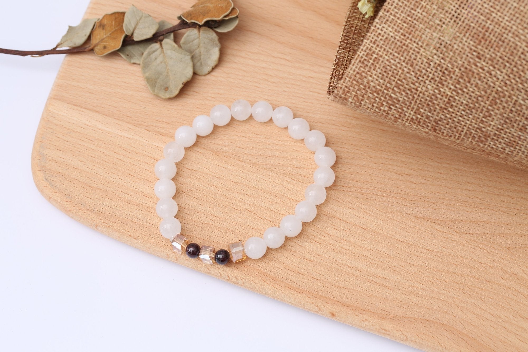 Natural White Chalcedony Positivity Bracelet - Spiritual Bliss Shop