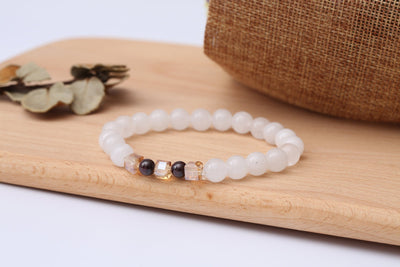 Natural White Chalcedony Positivity Bracelet - Spiritual Bliss Shop