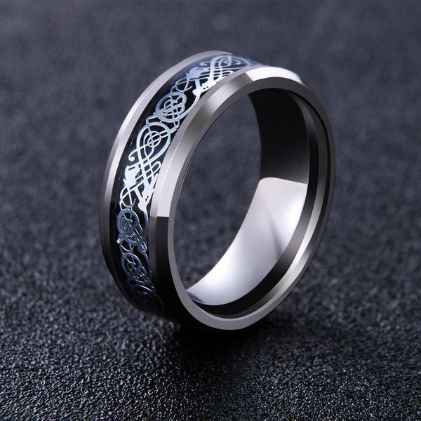 Stainless Steel Viking Dragon Ring - Spiritual Bliss Shop