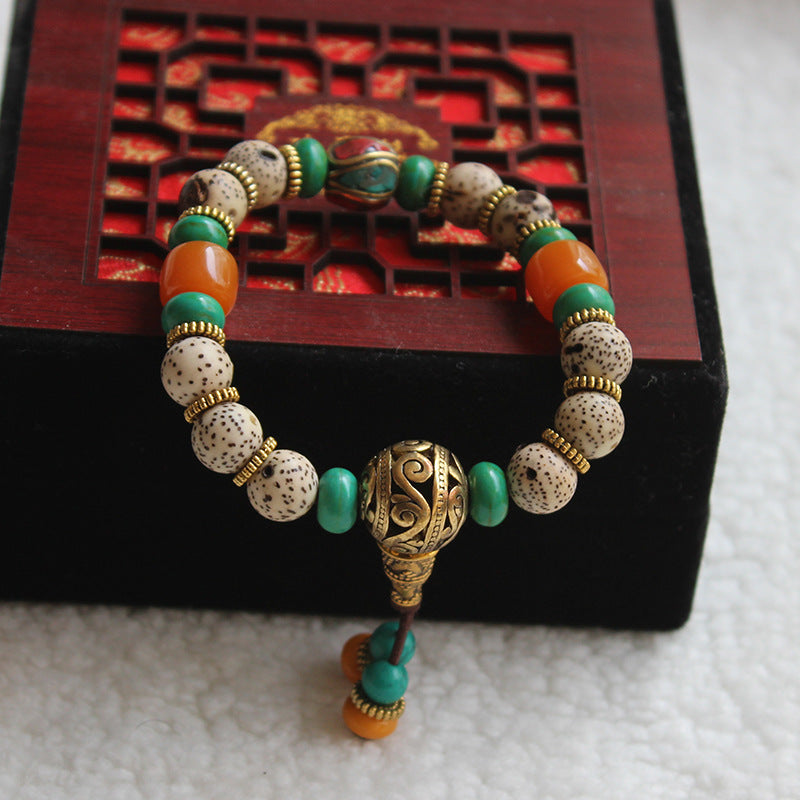 108 Beads Sandalwood Buddhist Wood Prayer Beaded Knot Black - Temu