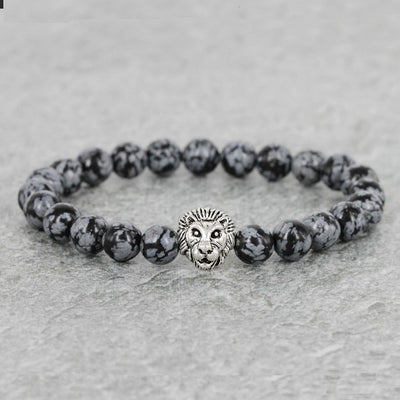Lion Snowflake Obsidian Bracelet - Spiritual Bliss Shop