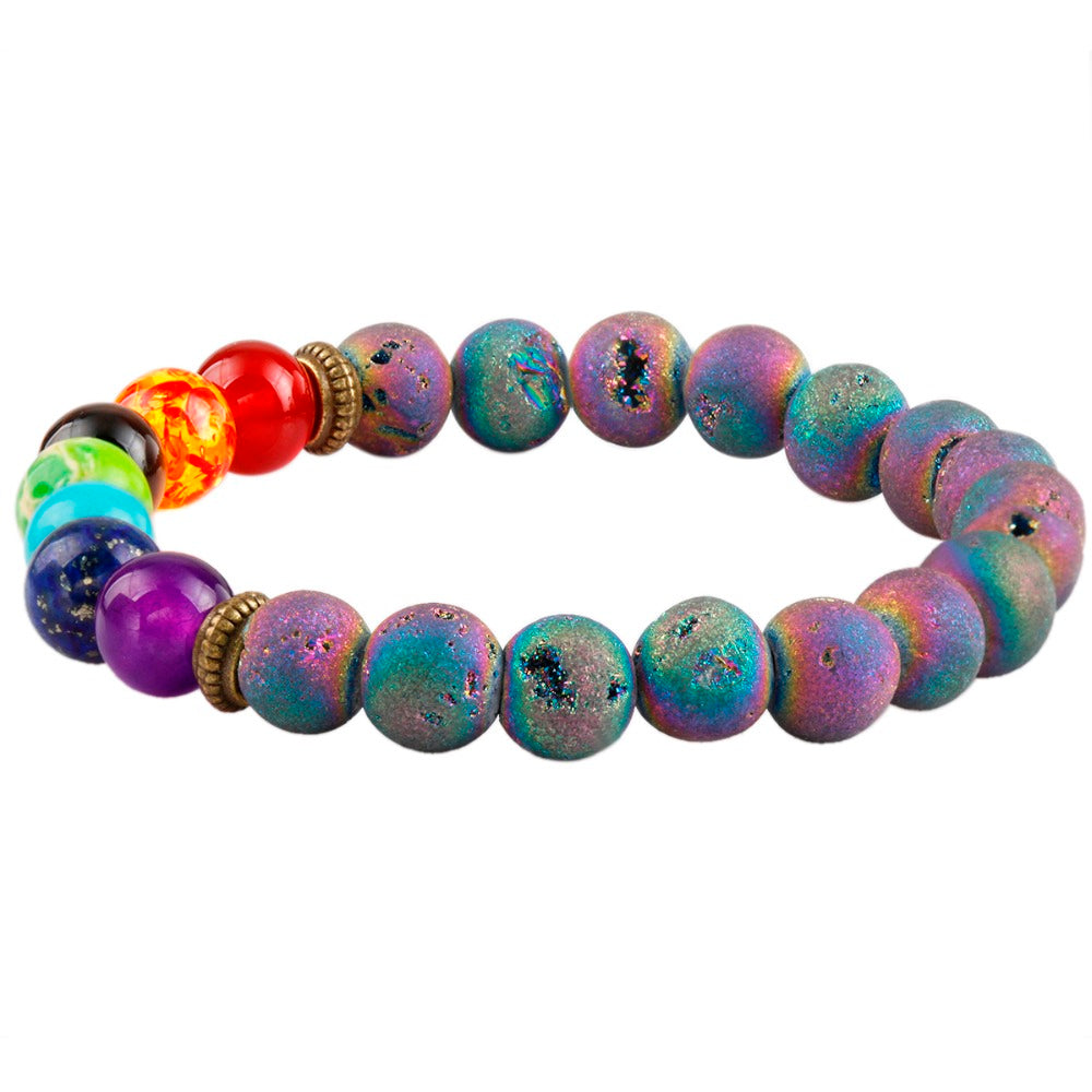 Rainbow Lava Stone 7 Chakra Bracelet (Chakra Healing) - Spiritual Bliss Shop