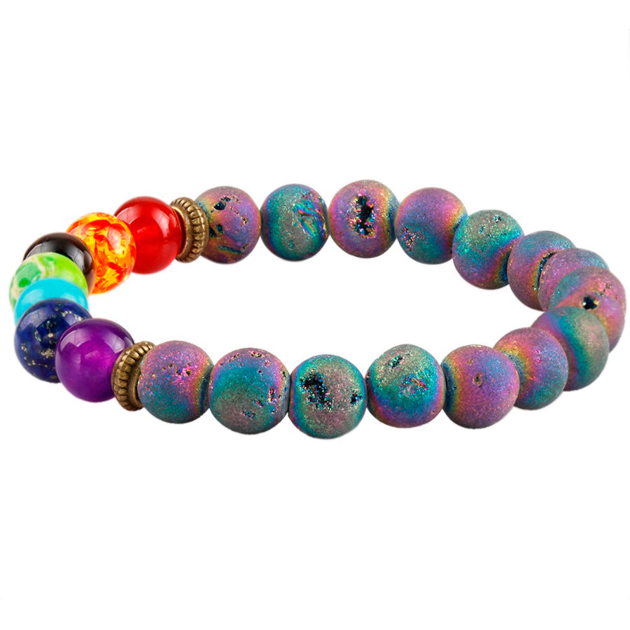 Rainbow Lava Stone 7 Chakra Bracelet (Chakra Healing) - Spiritual Bliss Shop
