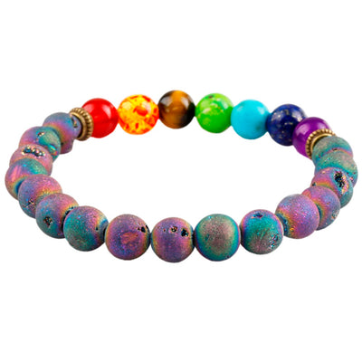 Rainbow Lava Stone 7 Chakra Bracelet (Chakra Healing) - Spiritual Bliss Shop
