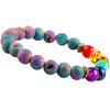 Rainbow Lava Stone 7 Chakra Bracelet (Chakra Healing) - Spiritual Bliss Shop