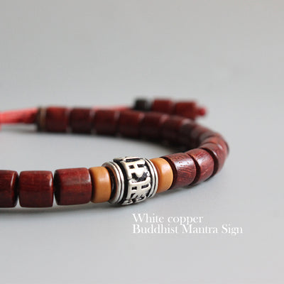Tibetan Six Words Mantras Sander Wood Bracelet - Spiritual Bliss Shop