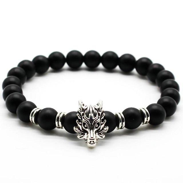 Dragon's Head Gemstones Bracelet 1/2 - Spiritual Bliss Shop
