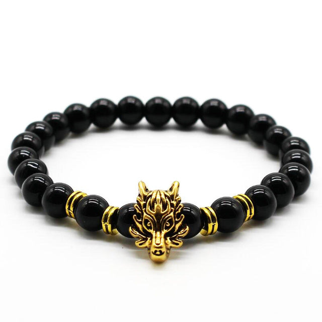 Dragon's Head Gemstones Bracelet 1/2 - Spiritual Bliss Shop