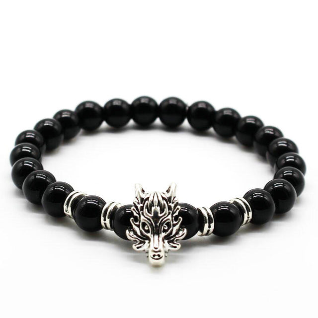 Dragon's Head Gemstones Bracelet 1/2 - Spiritual Bliss Shop