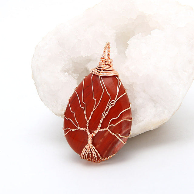 Premium Gemstone Tree of Life Necklace - Spiritual Bliss Shop