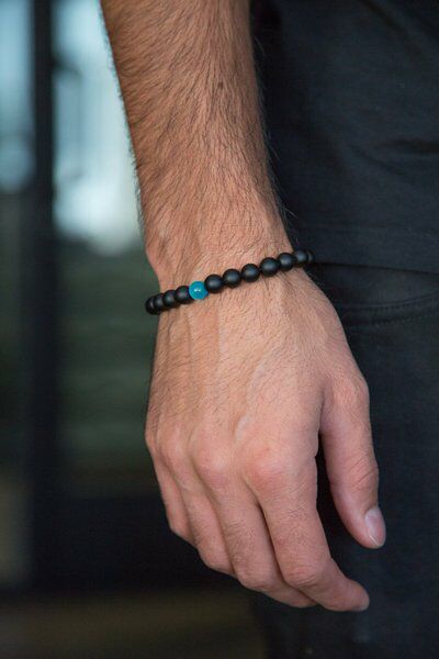 Water Drop Onyx & Aquamarine Bracelet - Spiritual Bliss Shop