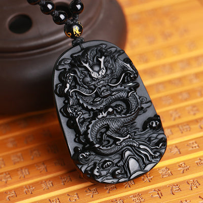 Dragon Obsidian Necklace - Spiritual Bliss Shop
