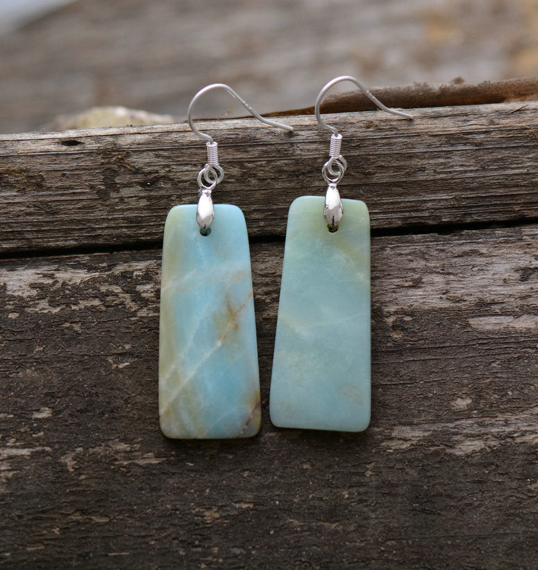 Bohemian Rectangle Amazonite Earrings - Spiritual Bliss Shop