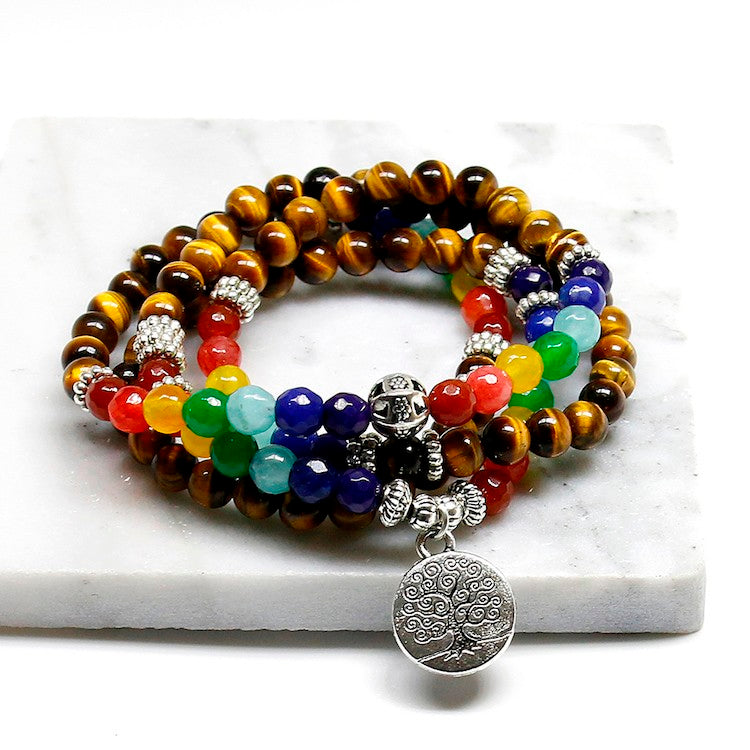 7 Chakras Tiger's Eye Bracelet (Chakra Healing) - Spiritual Bliss Shop