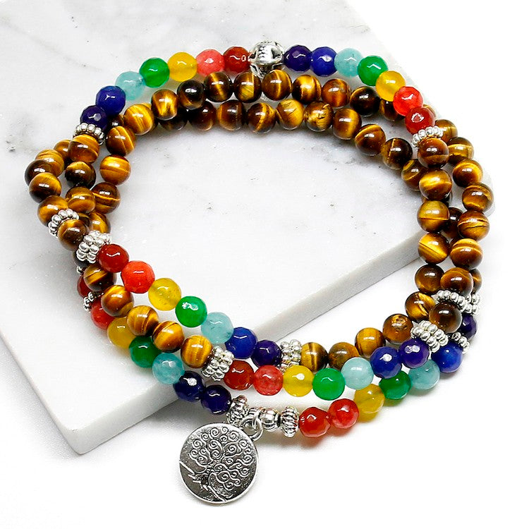 7 Chakras Tiger's Eye Bracelet (Chakra Healing) - Spiritual Bliss Shop