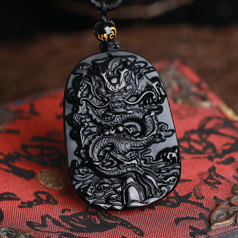 Dragon Obsidian Necklace - Spiritual Bliss Shop