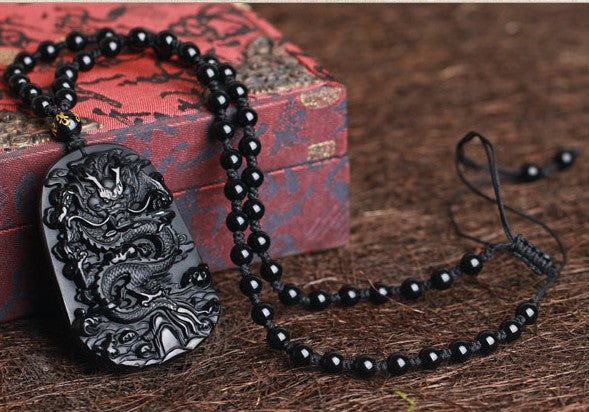 Dragon Obsidian Necklace - Spiritual Bliss Shop