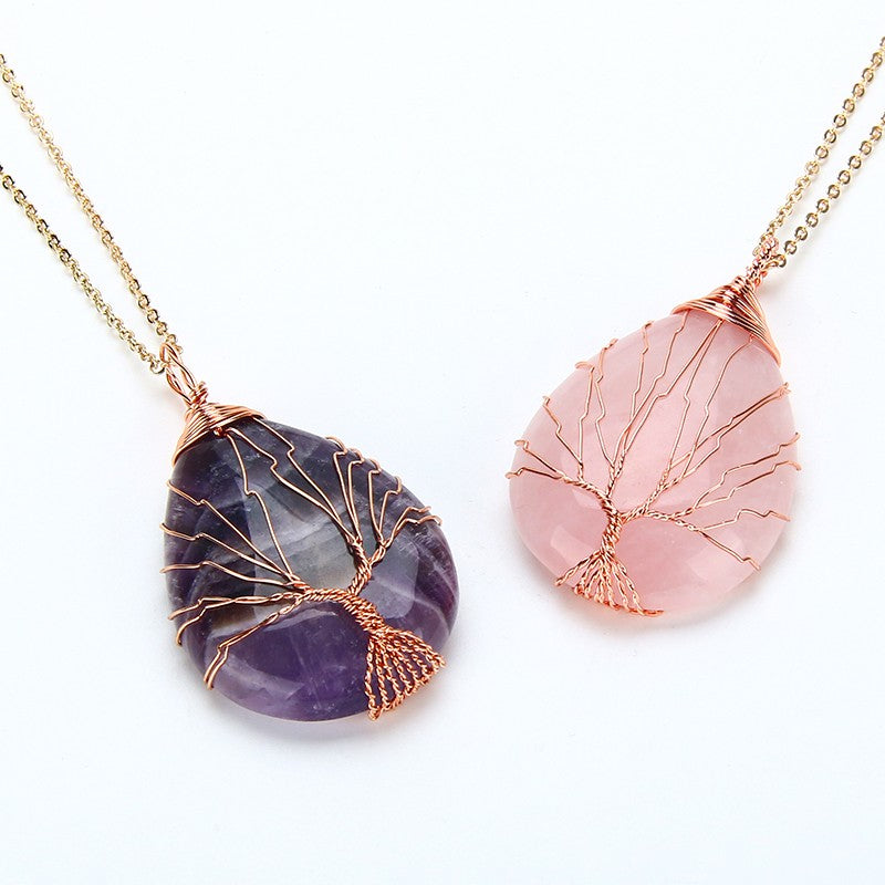 Premium Gemstone Tree of Life Necklace - Spiritual Bliss Shop