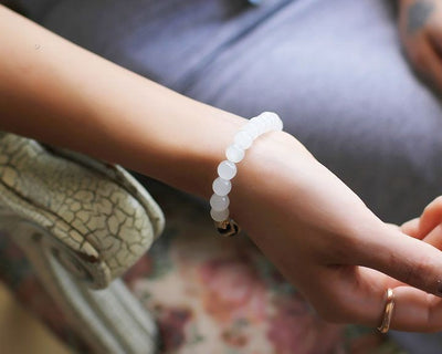 Natural White Chalcedony Positivity Bracelet - Spiritual Bliss Shop