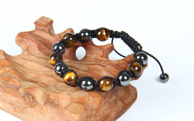 Tiger's Eye & Hematite Bracelet (Adjustable) - Spiritual Bliss Shop