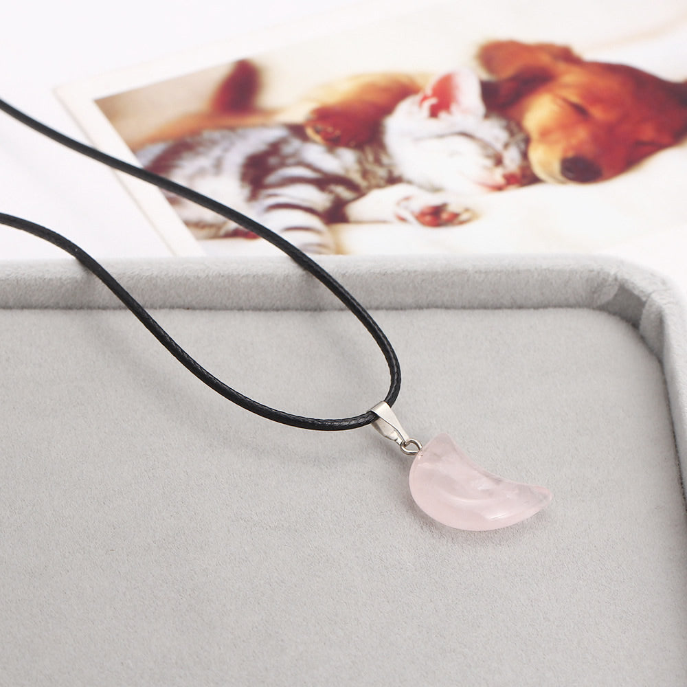 Moon Rose Quartz Necklace - Spiritual Bliss Shop
