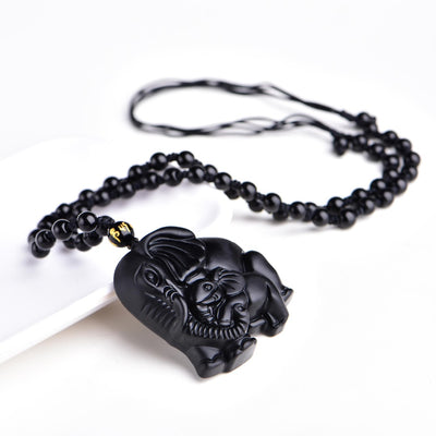 Elephant Obsidian Necklace - Spiritual Bliss Shop