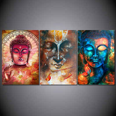 Colorful Buddha Art Canvas - Spiritual Bliss Shop