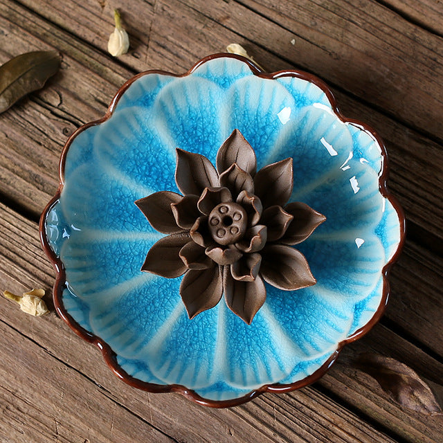 Ceramic Lotus Incense Burner - Spiritual Bliss Shop
