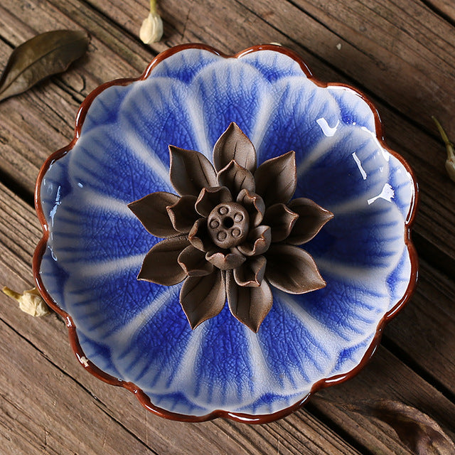 Ceramic Lotus Incense Burner - Spiritual Bliss Shop