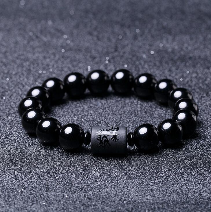 Gemstone Black Obsidian Bracelet, For Healing,Fashion, Bracelet Type:  Beaded at Rs 190/piece in Jaipur
