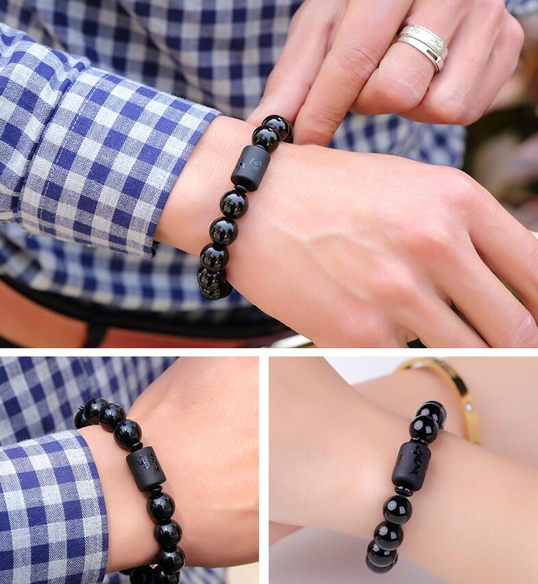 Phoenix & Dragon Black Obsidian Bracelets - Spiritual Bliss Shop