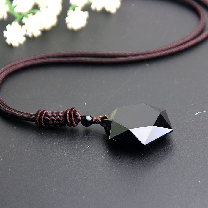 Black Star Obsidian Necklace (Protection) - Spiritual Bliss Shop