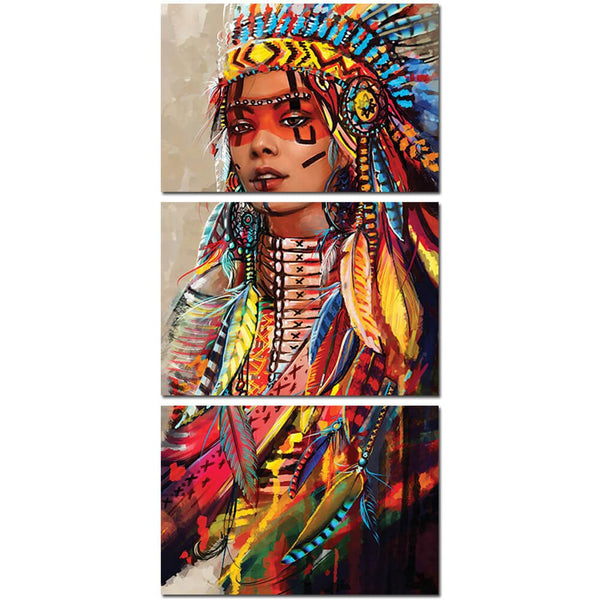 Native American Feathered Beauty Canvas - Spiritual Bliss Shop