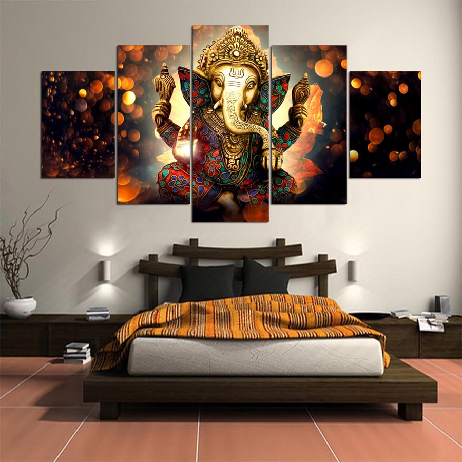 Hindu God Ganesha Canvas - Spiritual Bliss Shop