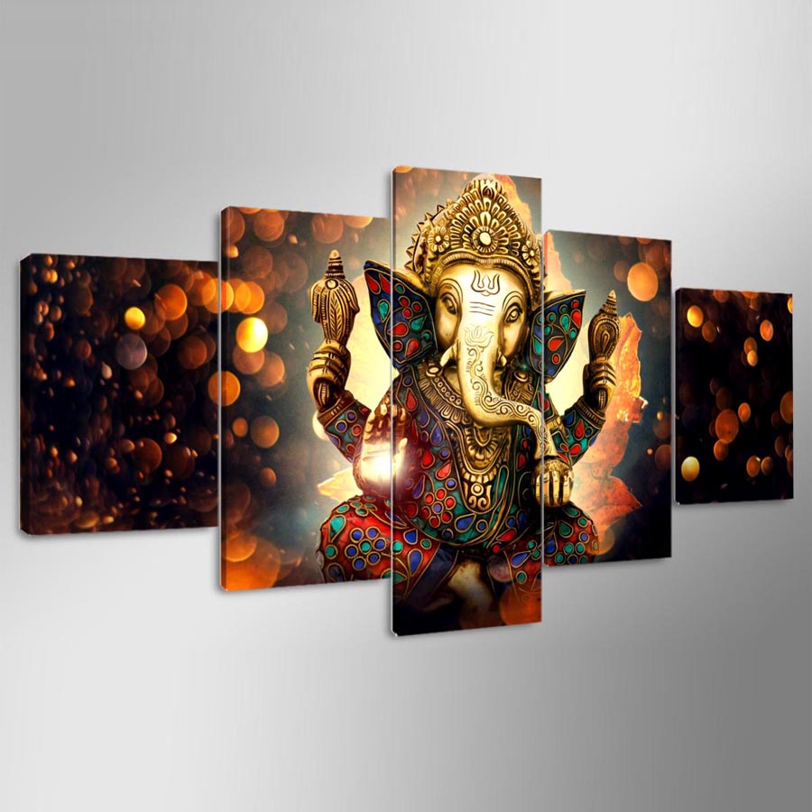 Hindu God Ganesha Canvas - Spiritual Bliss Shop