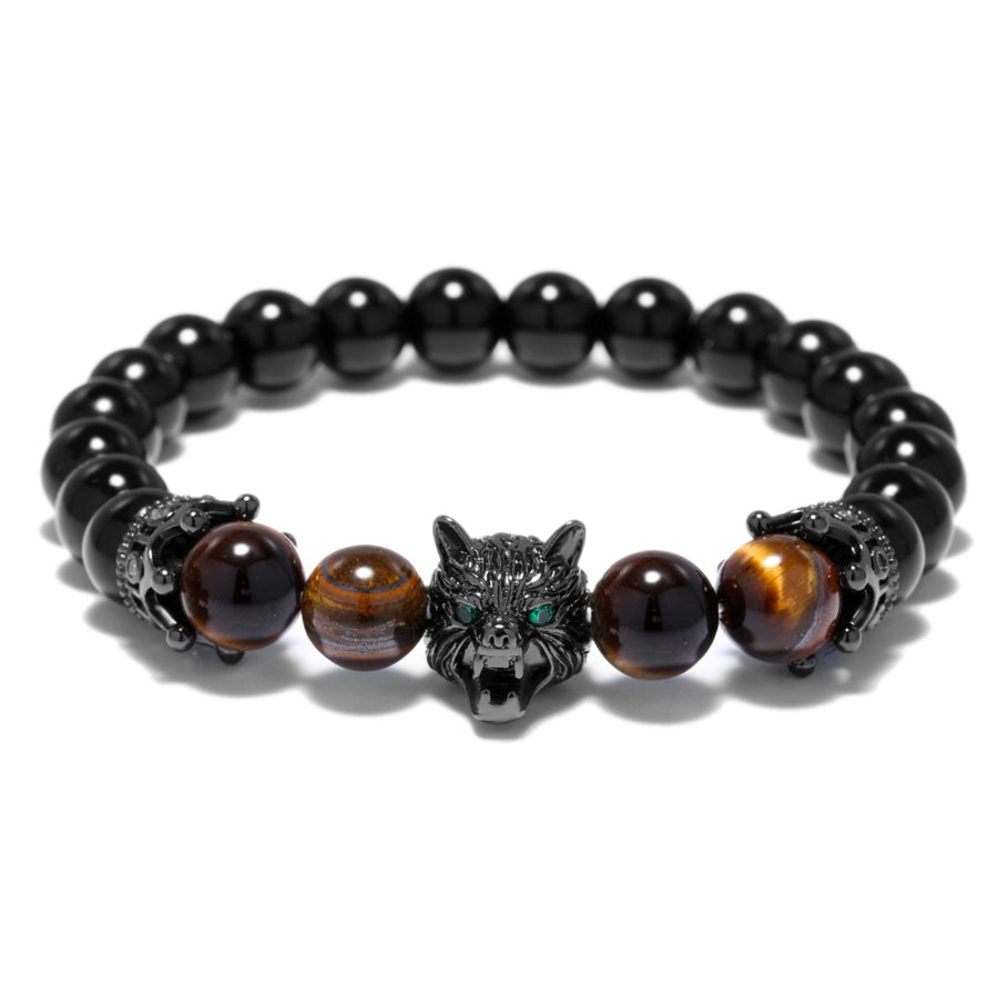 Premium Tiger's Eye Wolf Bracelet - Spiritual Bliss Shop