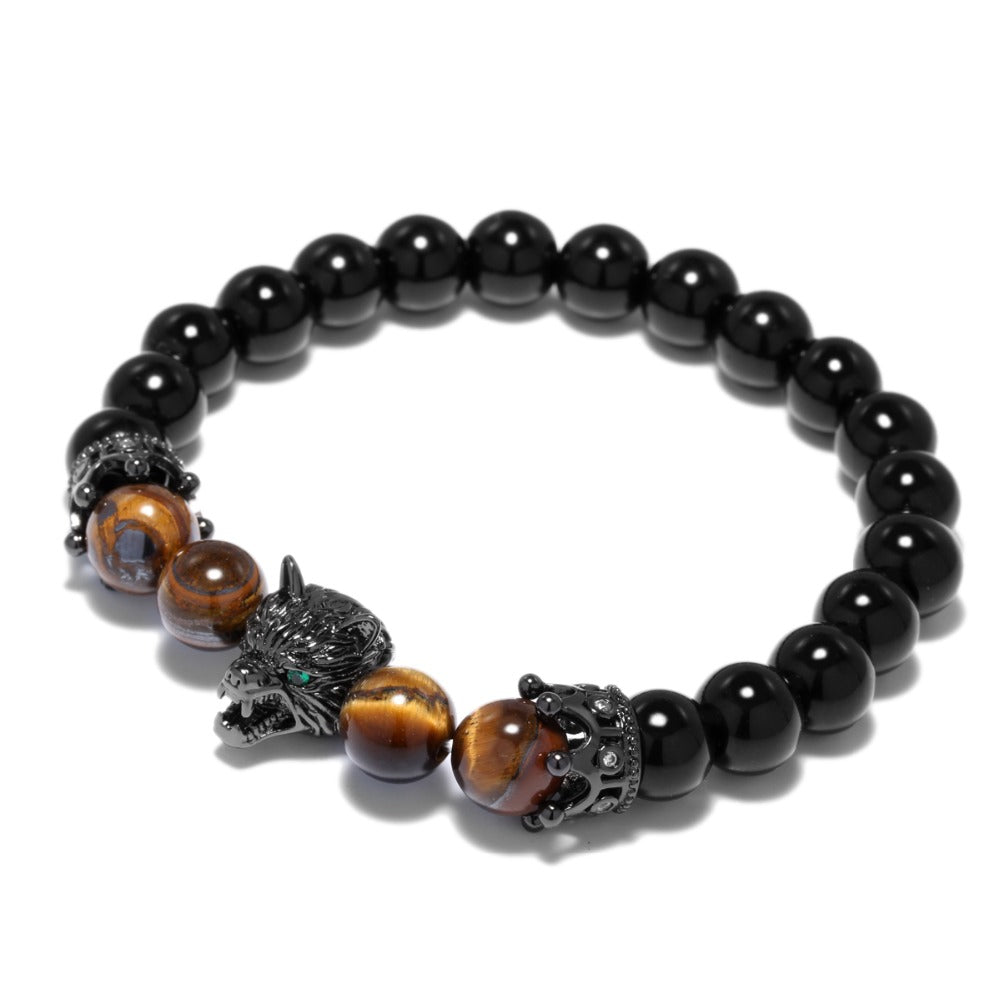 Premium Tiger's Eye Wolf Bracelet - Spiritual Bliss Shop