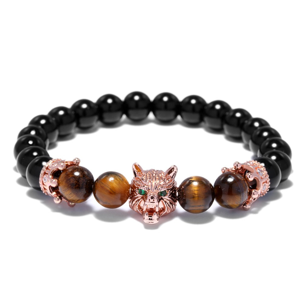 Premium Tiger's Eye Wolf Bracelet - Spiritual Bliss Shop