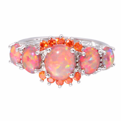 Orange Fire Opal Garnet Ring - Spiritual Bliss Shop