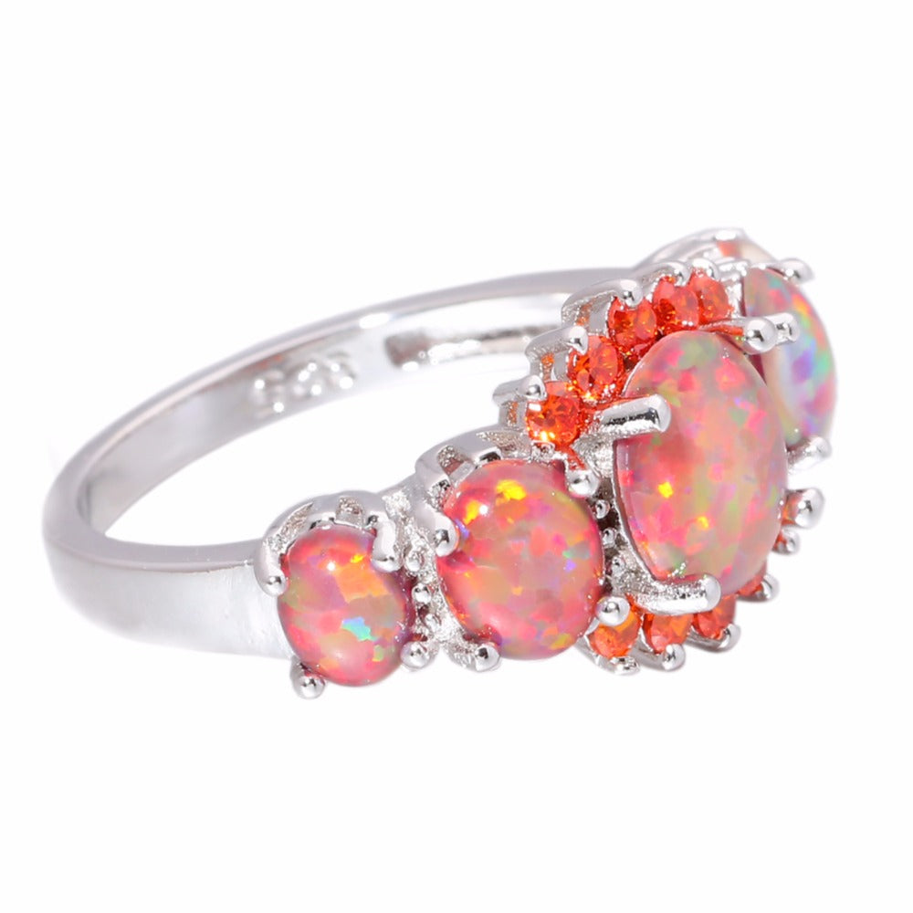 Orange Fire Opal Garnet Ring - Spiritual Bliss Shop