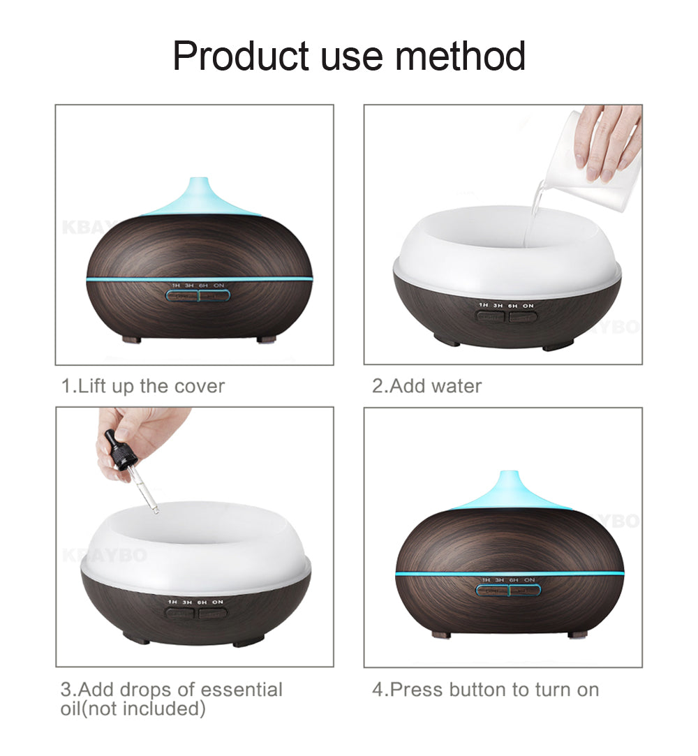 Wood Grain Essential Oil Diffuser And Humidifier - Spiritual Bliss Shop