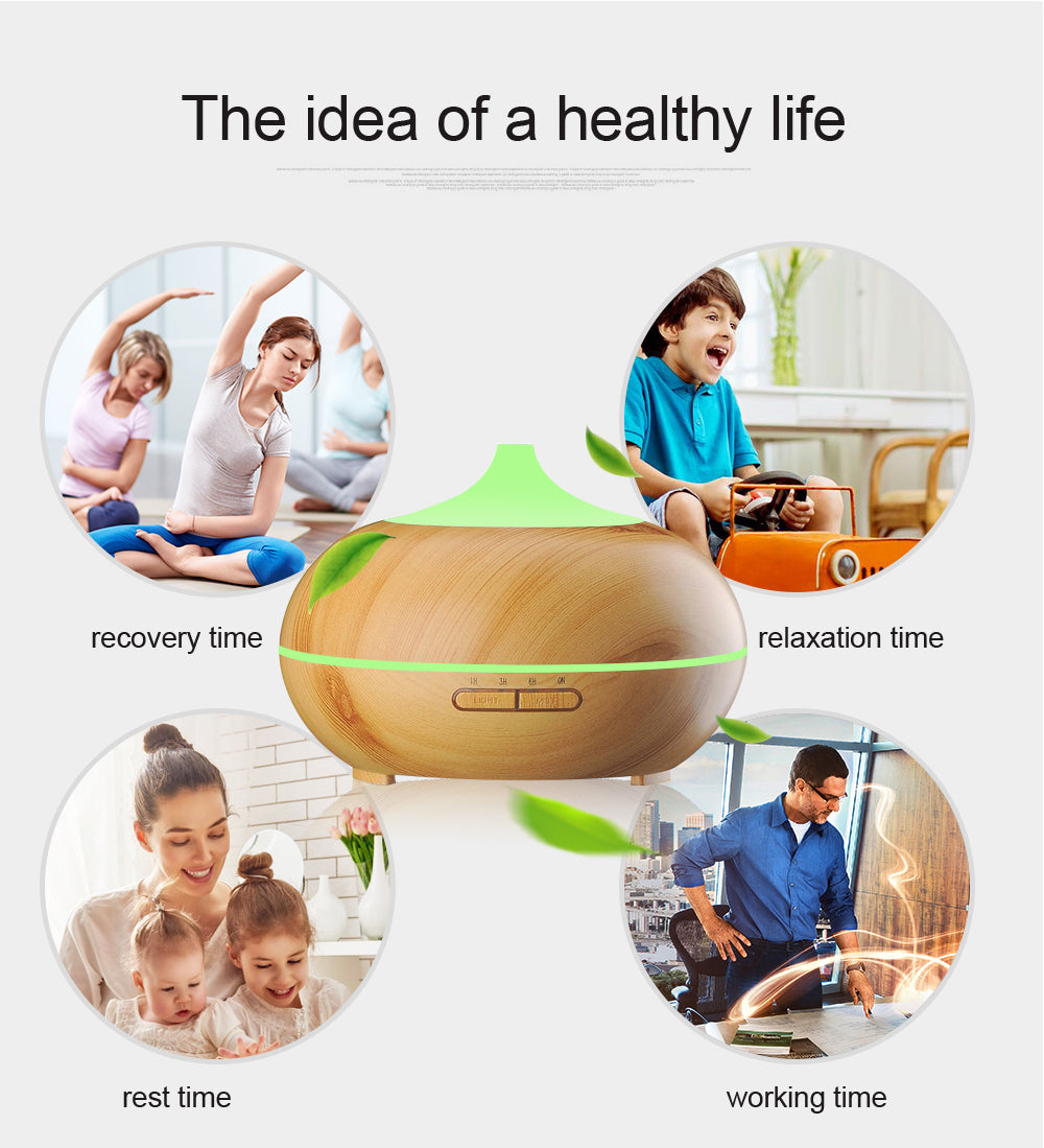 Wood Grain Essential Oil Diffuser And Humidifier - Spiritual Bliss Shop