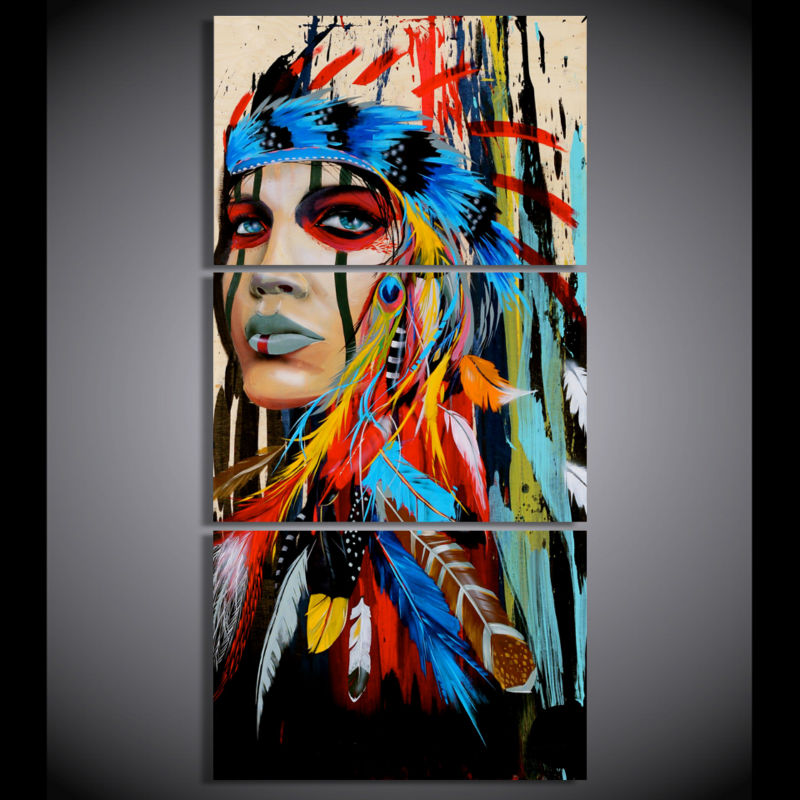 Native American Feathered Beauty Canvas - Spiritual Bliss Shop