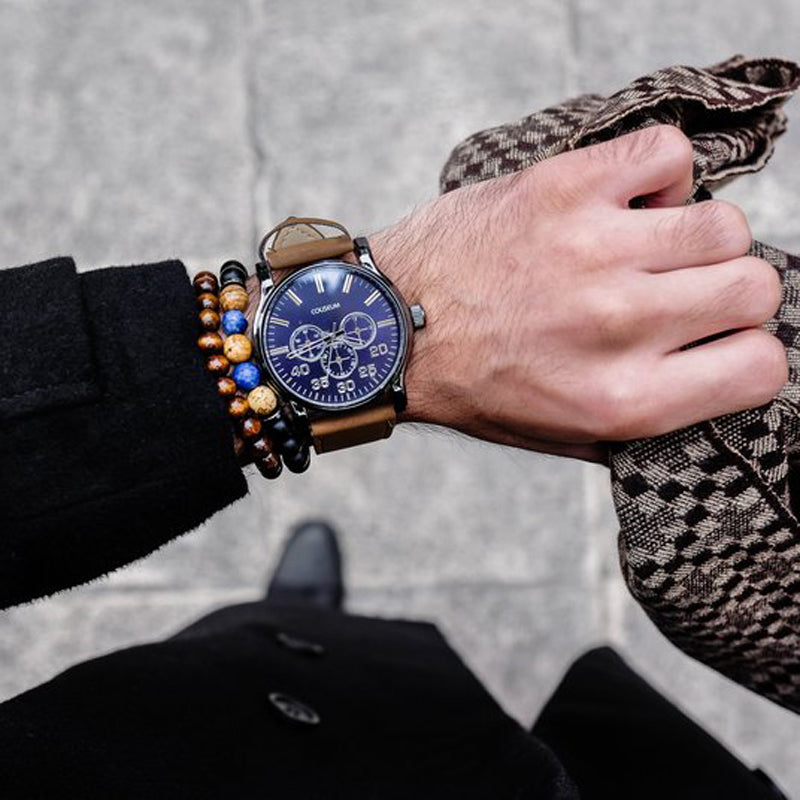 Premium Gemstones Double Bracelets (Lapis Lazuli, Brown Jasper, Tiger's Eye & Black Onyx) - Spiritual Bliss Shop