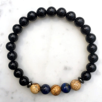 Premium Gemstones Double Bracelets (Lapis Lazuli, Brown Jasper, Tiger's Eye & Black Onyx) - Spiritual Bliss Shop