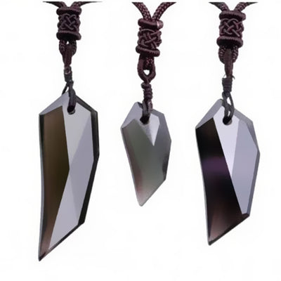 Wolf Tooth Shape Ice Obsidian Necklace - Spiritual Bliss Shop