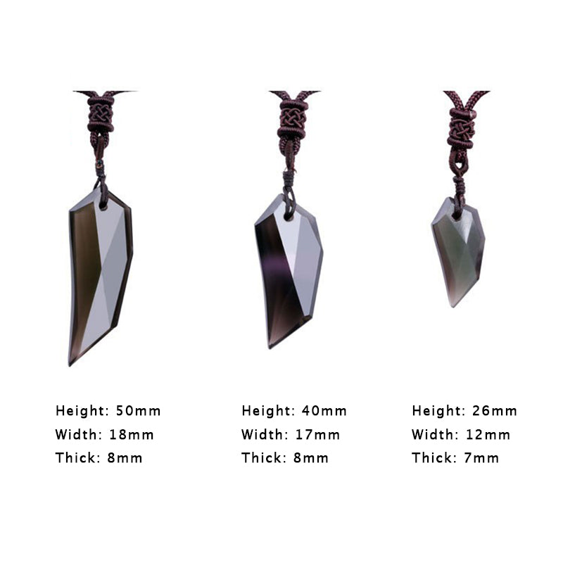 Wolf Tooth Shape Ice Obsidian Necklace - Spiritual Bliss Shop