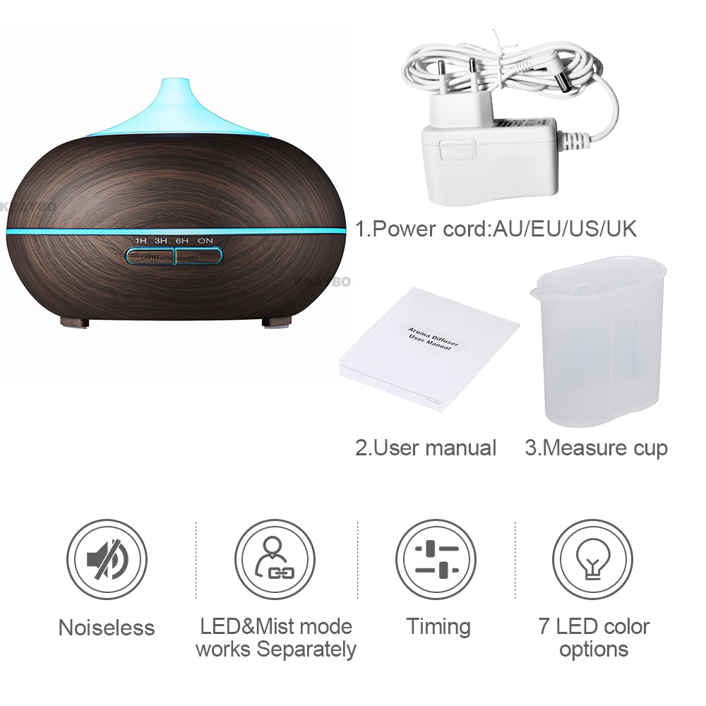 Wood Grain Essential Oil Diffuser And Humidifier - Spiritual Bliss Shop