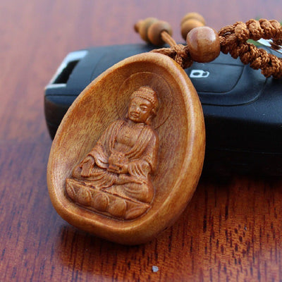 Keychain Buddha - Peach-wood Sculpture - Spiritual Bliss Shop
