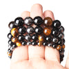 Triple Protection Tiger's Eye, Hematite & Black Obsidian Bracelet - Spiritual Bliss Shop